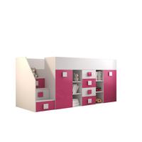 HOCHBETT 248,5/93/123 - Pink/Weiß, Holz (90/200cm) - MÖBEL KRYSPOL
