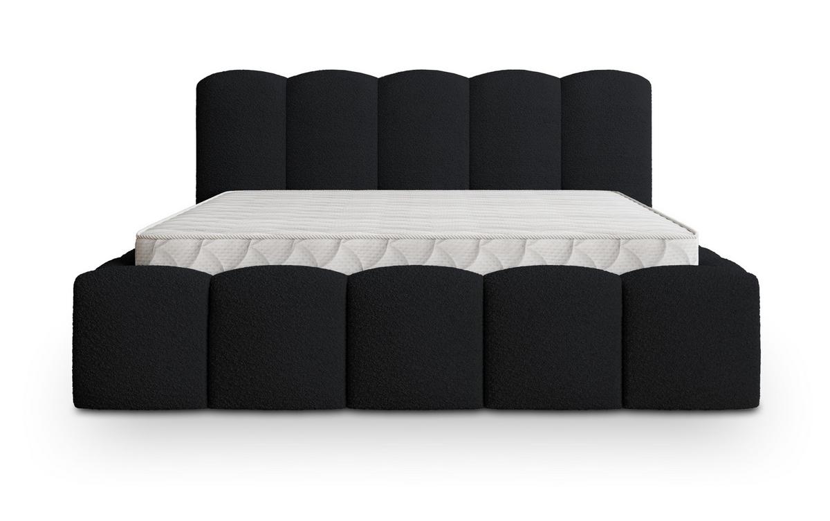 POLSTERBETT FALINA Q 120x200 cm mit Bettkästen - Schwarz - Schwarz, Holz/Textil - MASSENO