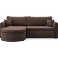 ECKSOFA Cora mit Schlaffunktion & Stauraum, Universell Rechts/Links, Braun Cord Chenille 260/82/160 cm - Schwarz/Braun, Kunststoff/Textil (250/160cm) - WFL GROUP