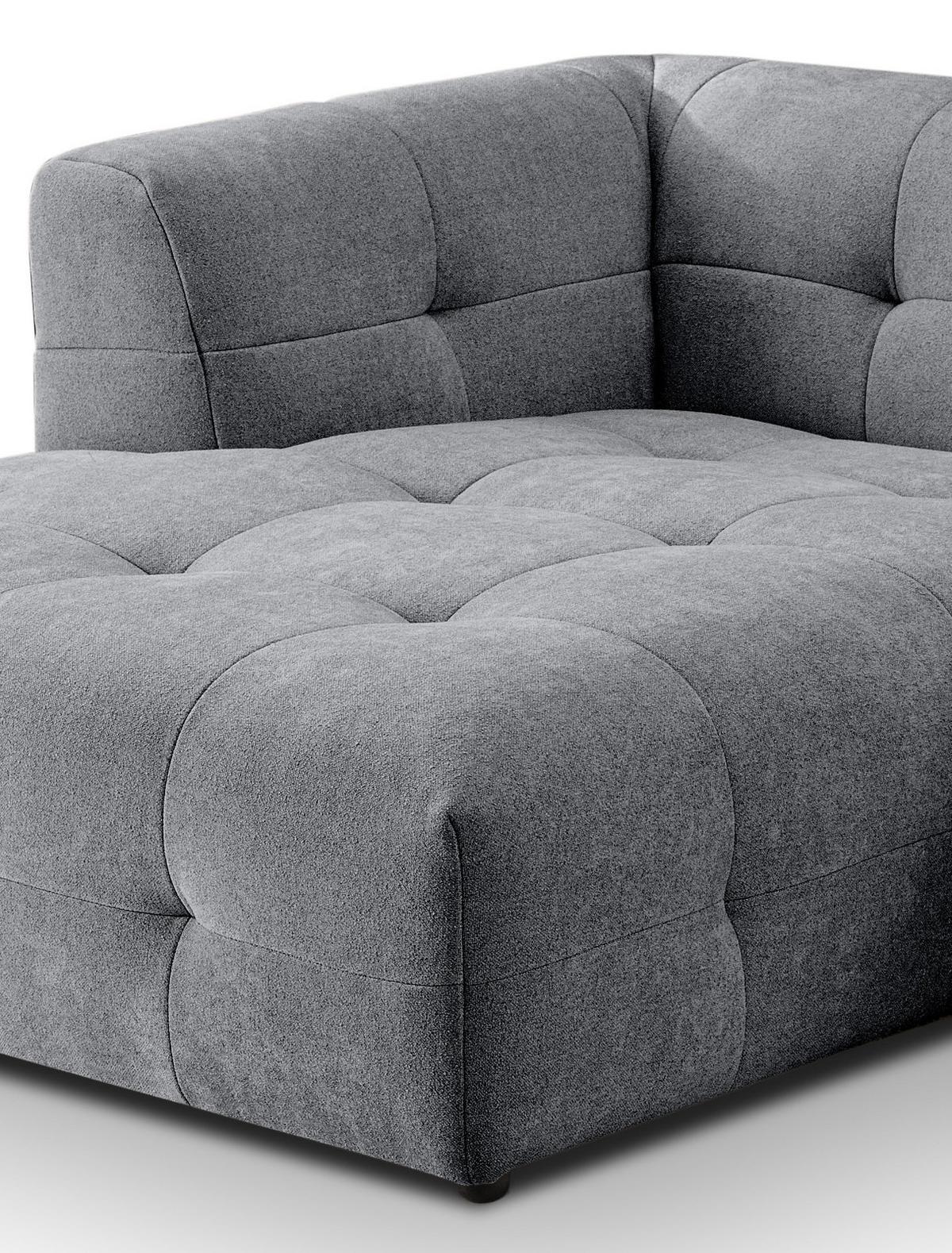SOFA grau Webstoff 292 x 161 cm, Ecksofa 5-Sitzer, L-Sofa Ottomane links - Grau, Holz/Textil (292/161cm) - Inn.Furn