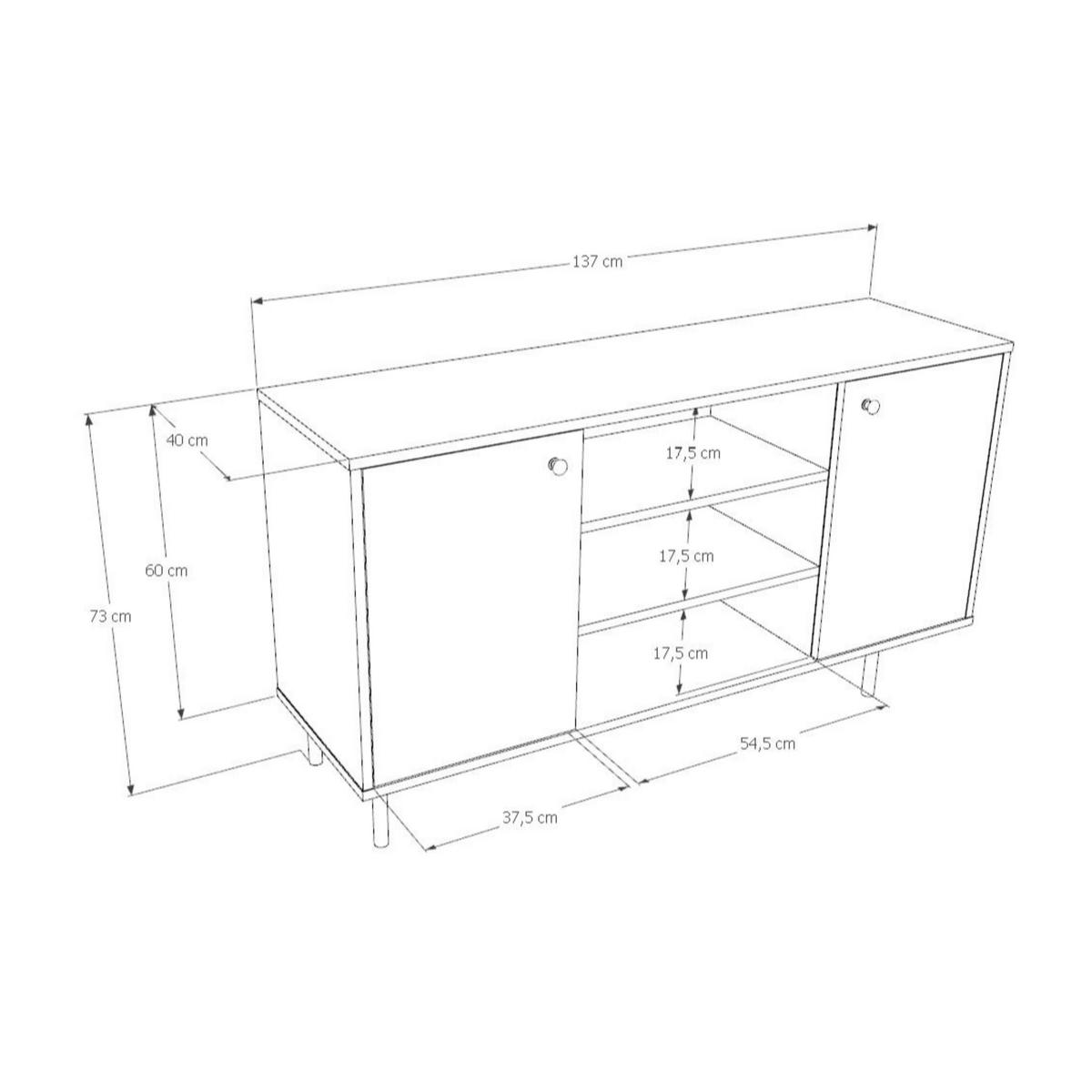BÜCHERREGAL Venus - Schwarz/Weiß, Holzwerkstoff (137/73/40cm) - RAUMHIRSCH FURNITURE
