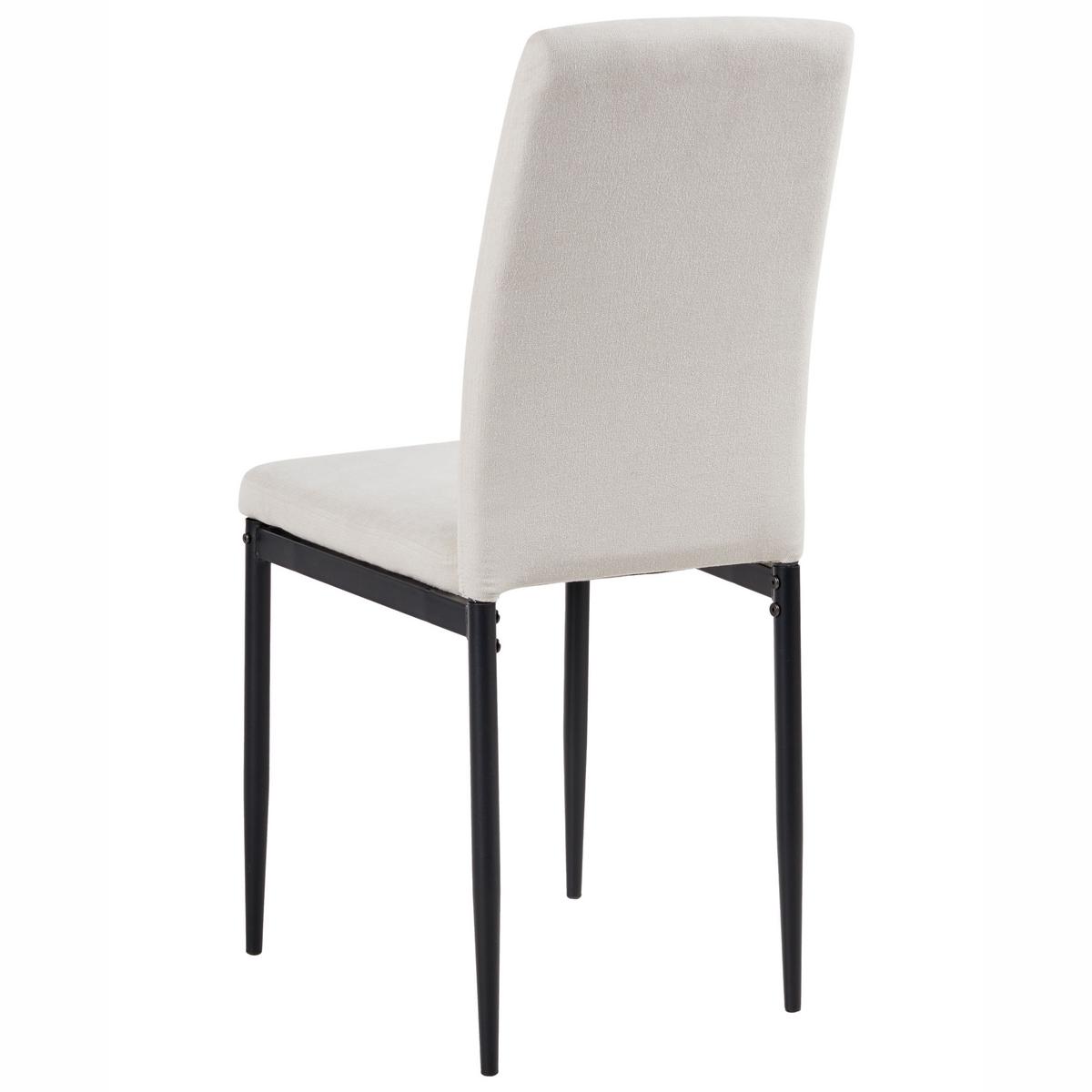 ESSZIMMERSTUHL 4er-Set Hellbeige Riner - Beige/Schwarz, Textil (42/94/50cm) - Beliani