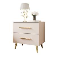 NACHTTISCH AURA KASCHMIR mit goldenen Beinen und Griffen - Kaschmir, Holzwerkstoff (55/55/37cm) - Lookway