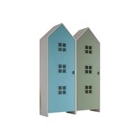 REGALSCHRANK Set Kania 115x37x171 MDF Weiß /Bunt - Blau/Grün, Holzwerkstoff (115/171/37cm) - 58aufmkessel