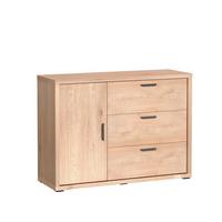 KOMMODE BRESSO 118/86/40,5cm mit 3 Schubladen 1 Türen Eichefarben - Eichefarben, Holzwerkstoff (118/86/40.5cm) - MASSENO