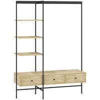 GARDEROBENSTÄNDER Metall Spanplatte Eiche - Eichefarben, Metall (48/180/135cm) - HOMCOM