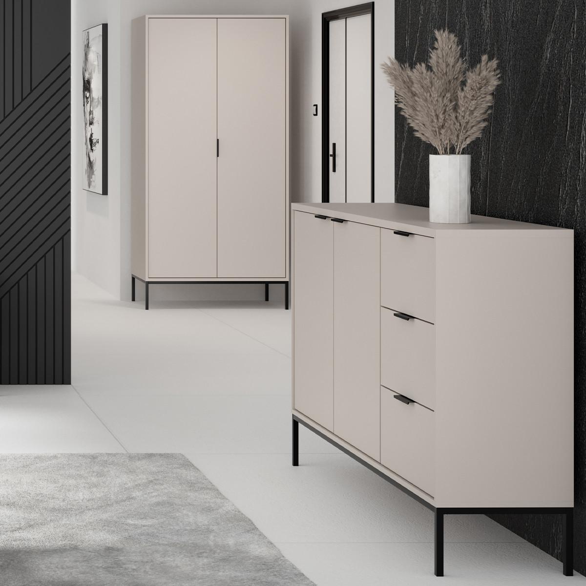 SCHRANK 2 Türen Seattle Kaschmir - Beige, Holzwerkstoff (100/205.4/55cm) - Petits-meubles