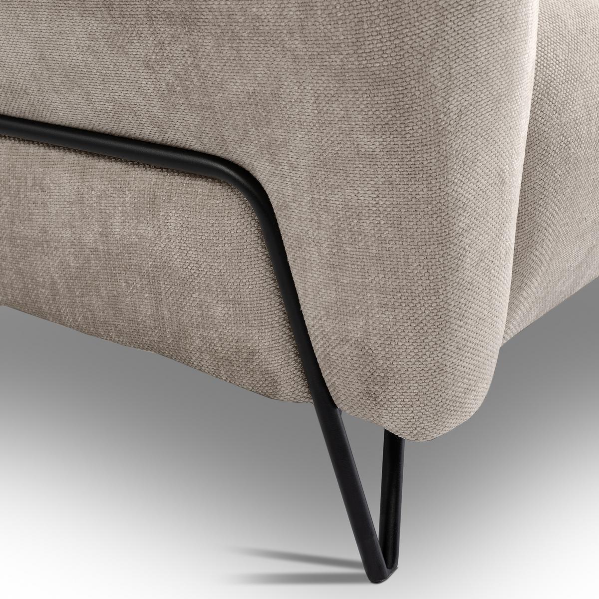 3-SITZER SOFA Volare mit Metallbeinen Cappuccino - Schwarz/Cappuccino, Textil/Metall (220/83/98cm) - Beautysofa