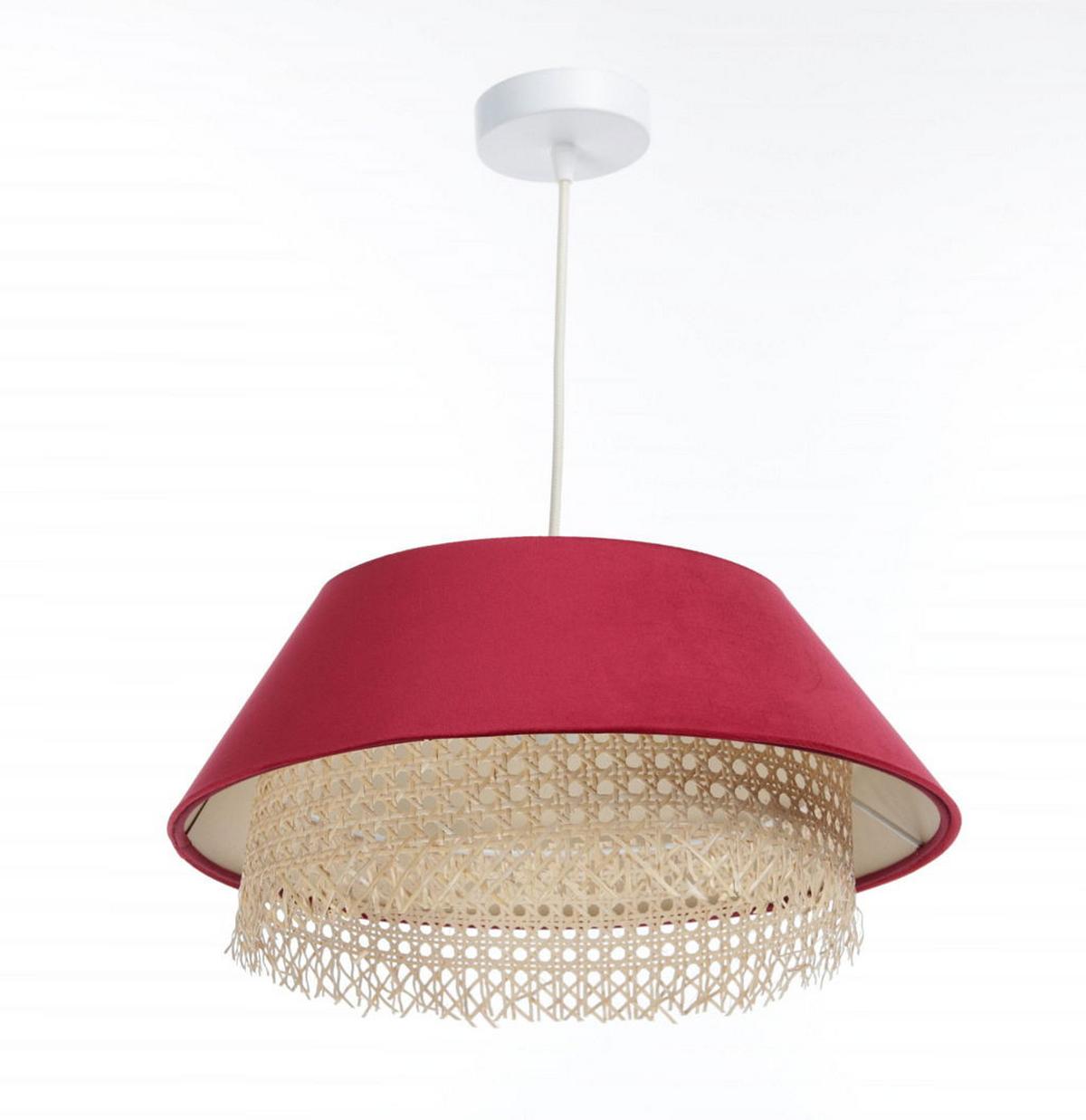 HÄNGELEUCHTE Rot 40/19 cm - Rot, Naturmaterialien (40/1.3/19cm) - ONZENO