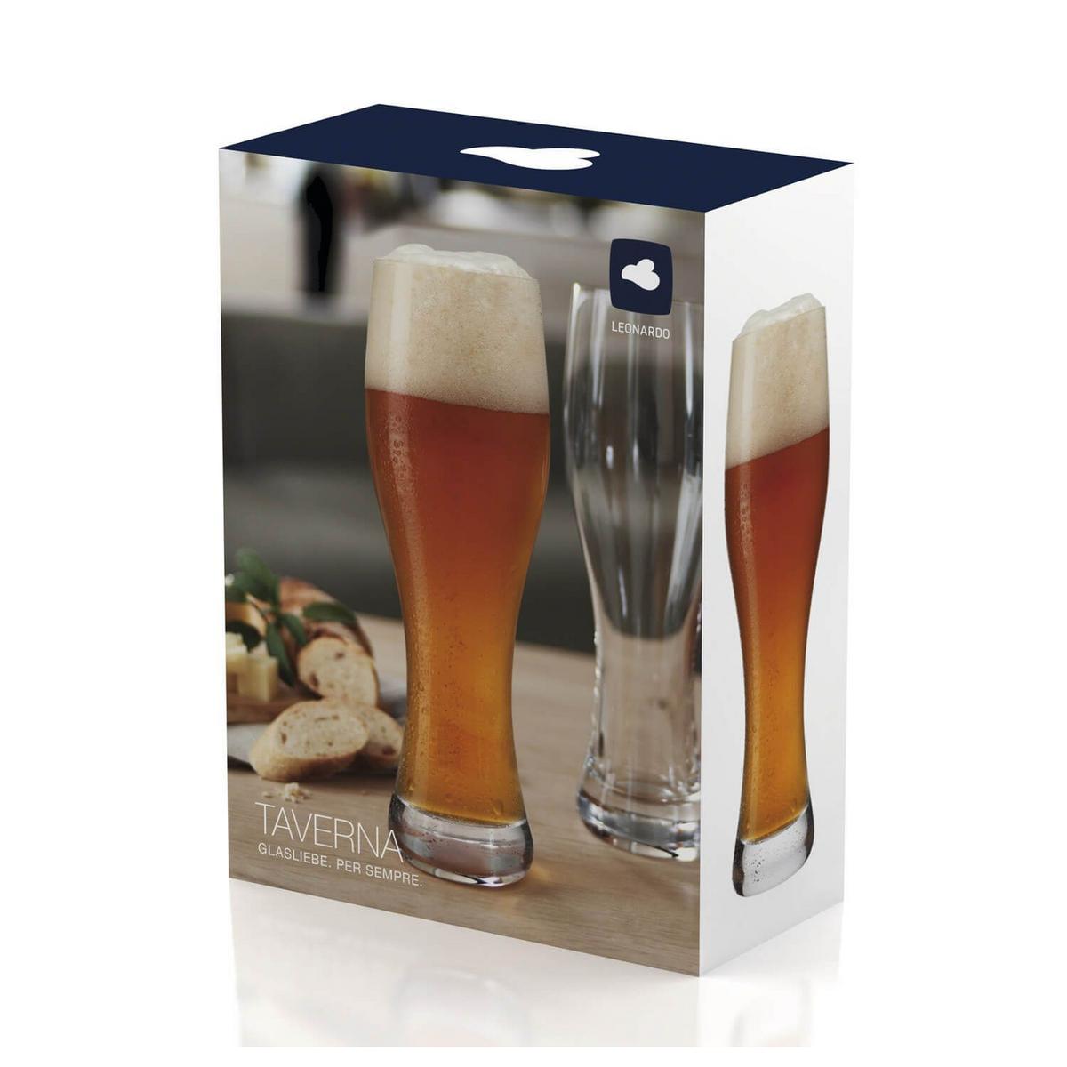 WEIZENBIERGLÄSER Taverna transparent 500 ml 2er Set - Transparent, Glas (0.5L) - Leonardo Living