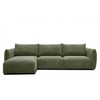 ECKSOFA TAUER 5-Sitzer, olivgrün - Schwarz/Olivgrün, Holzwerkstoff/Kunststoff (173/294cm) - Wozimo