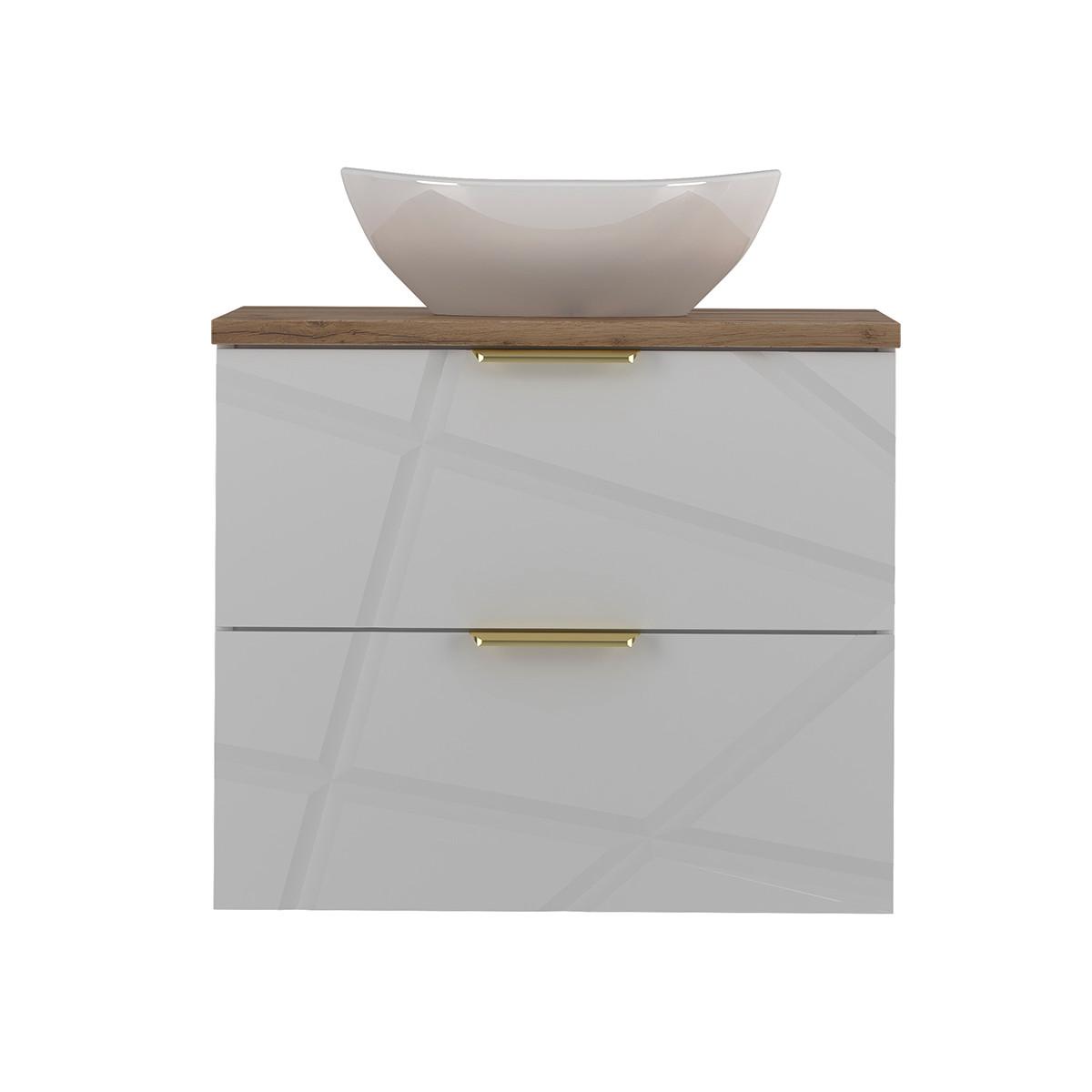 WASCHTISCH 60.6cm Aurora Weiß - Weiß, Holzwerkstoff (60.6/52.2/46.5cm) - Petits-meubles