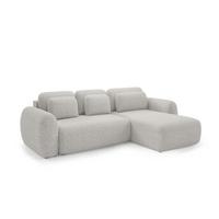 ECKSOFA Gaston Mit Schlaffunktion - Greige, Holzwerkstoff/Textil (304/190cm) - Fun Möbel