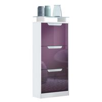 SCHUHSCHRANK Space Brombeer Hochglanz - Brombeere, Holzwerkstoff (46/128/23cm) - Vladon
