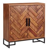 SCHUHSCHRANK – Massivholz, 100x105x40 cm, geschlossen, mit Ablage - Schwarz/Braun, Holz/Metall (100/105/40cm) - KADIMA DESIGN