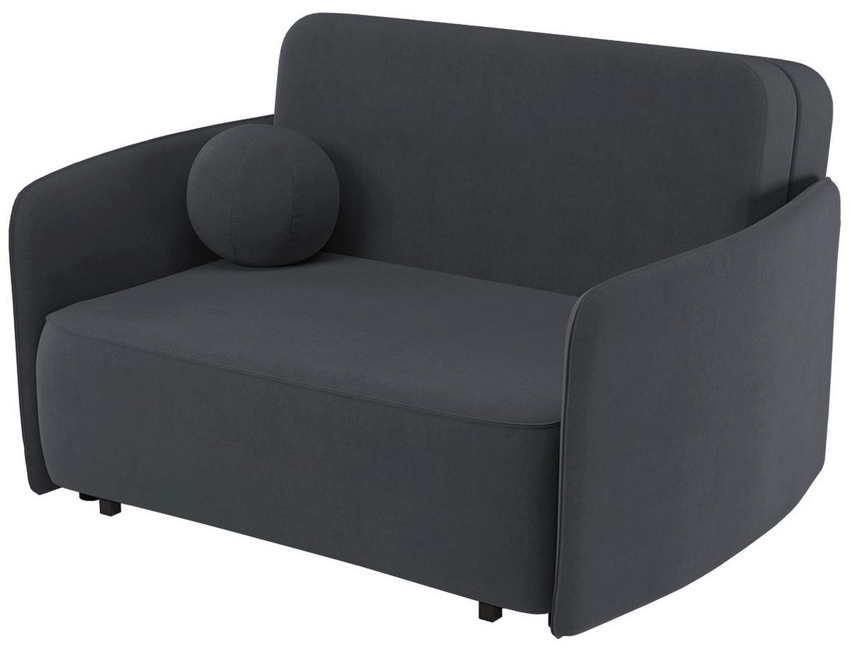 SCHLAFSOFA Paxi 145 cm - Dunkelgrau/Schwarz, Textil/Metall (145/84/106cm) - Selsey