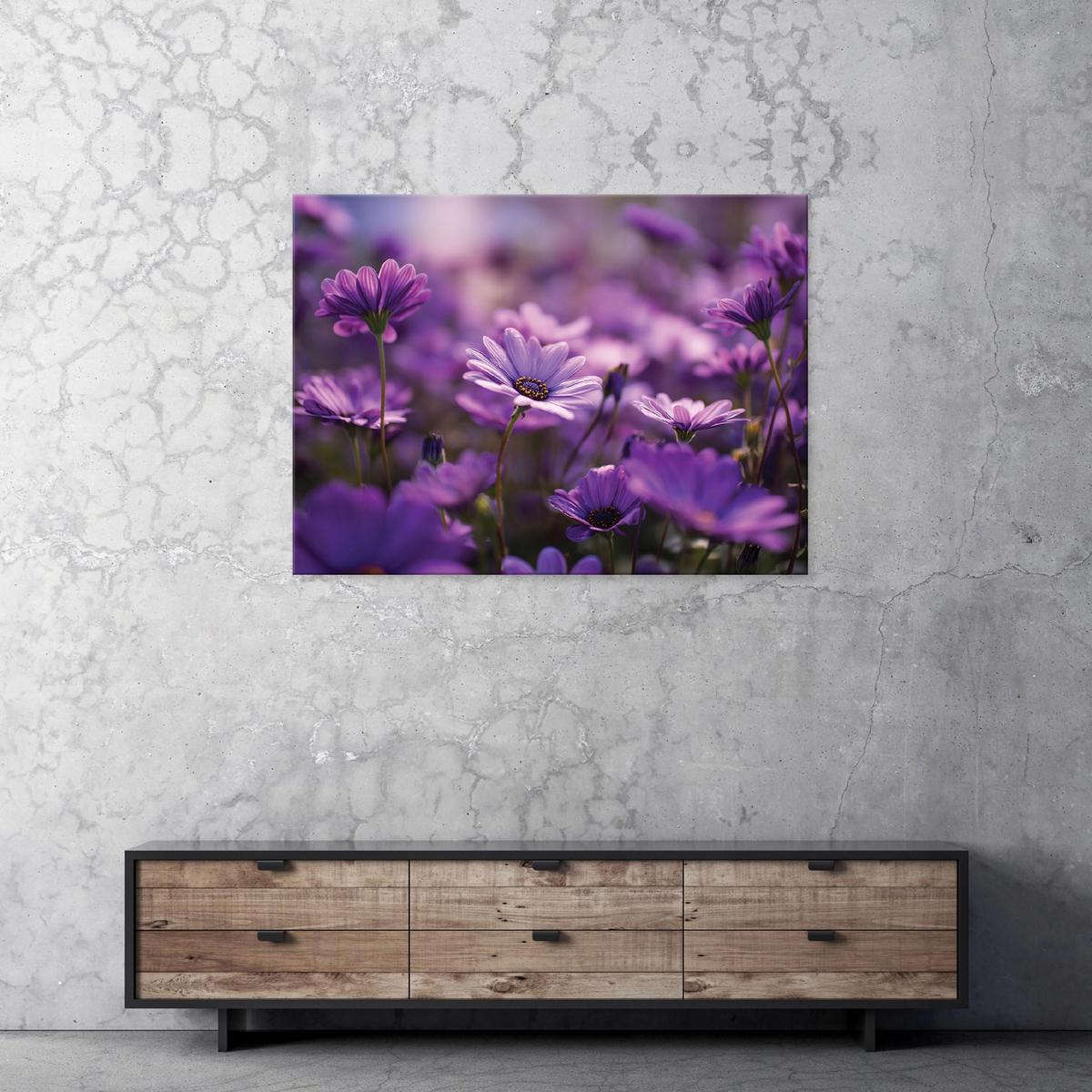 LEINWANDBILD Blumen Wiese Lila 120x80 cm - Multicolor, Holzwerkstoff (120/80cm) - Wallarena