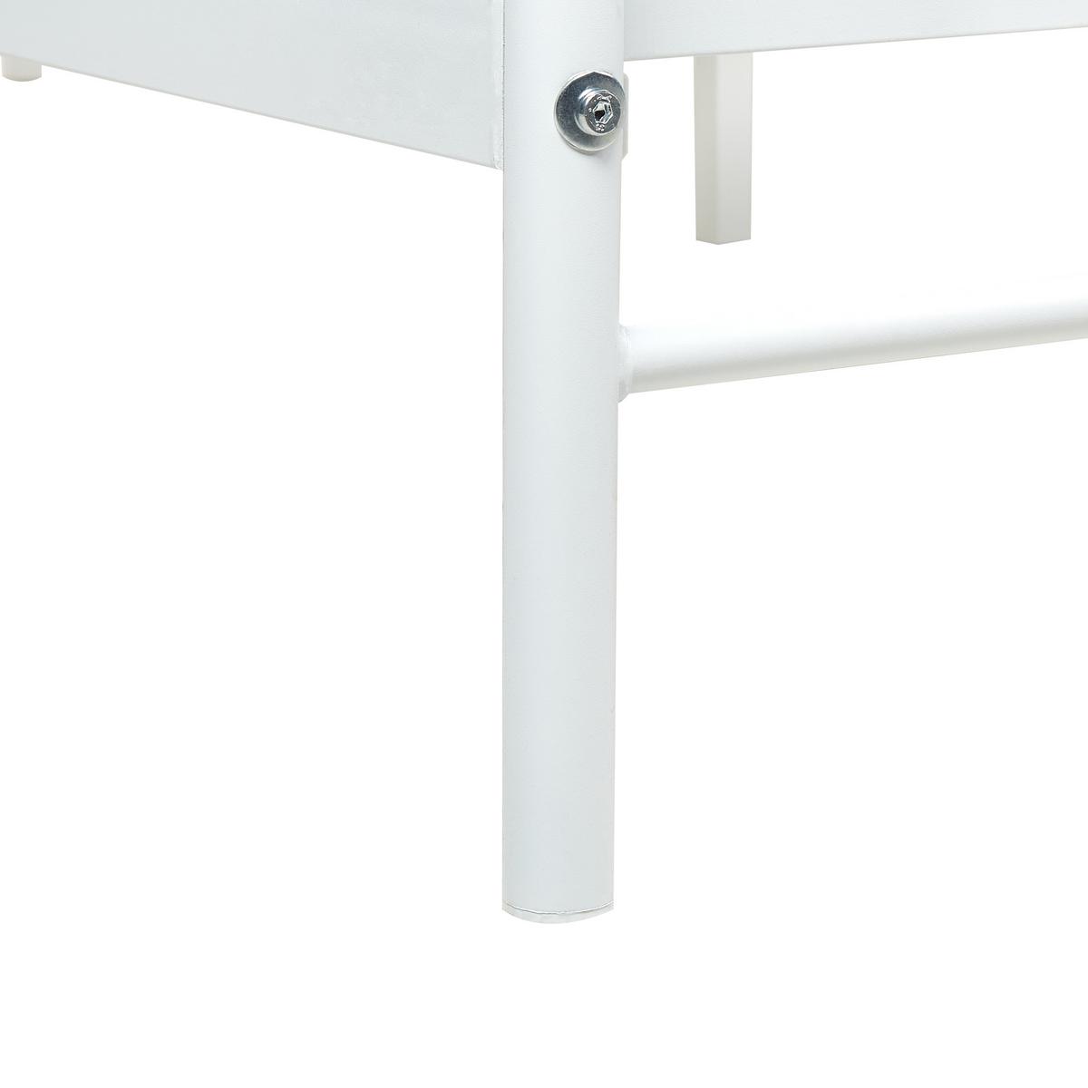 BETT mit Lattenrost 160/200 cm Weiß Mauressac - Weiß, Metall (160/200cm) - Beliani
