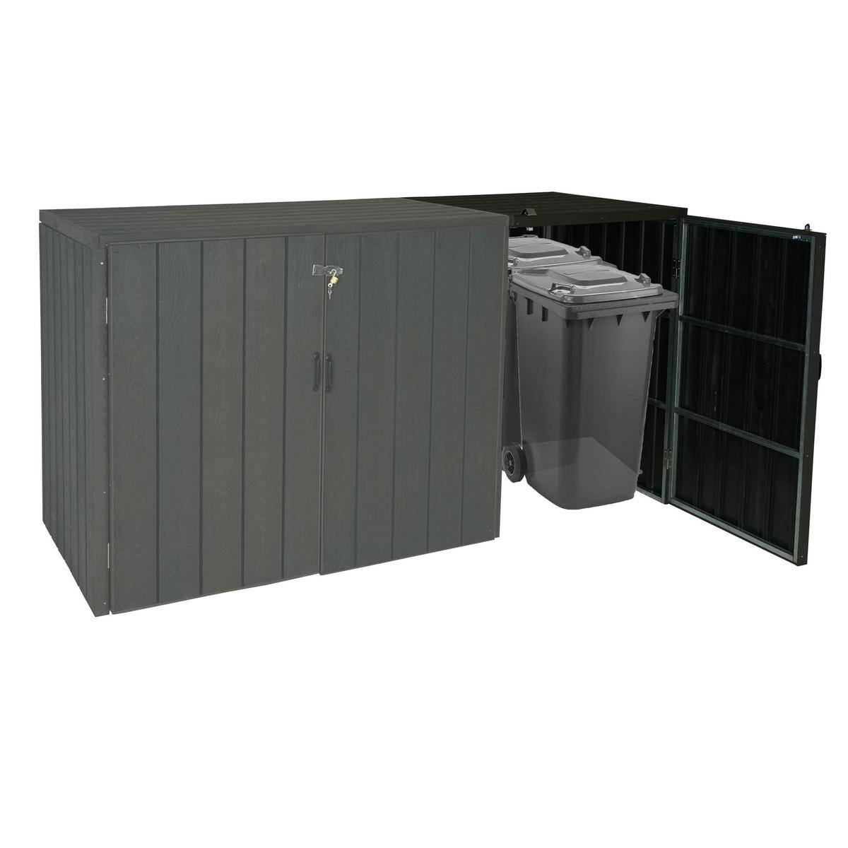 MÜLLTONNENBOX ERWEITERUNG Anthrazit - Anthrazit, Metall (79/117/105cm) - MCW