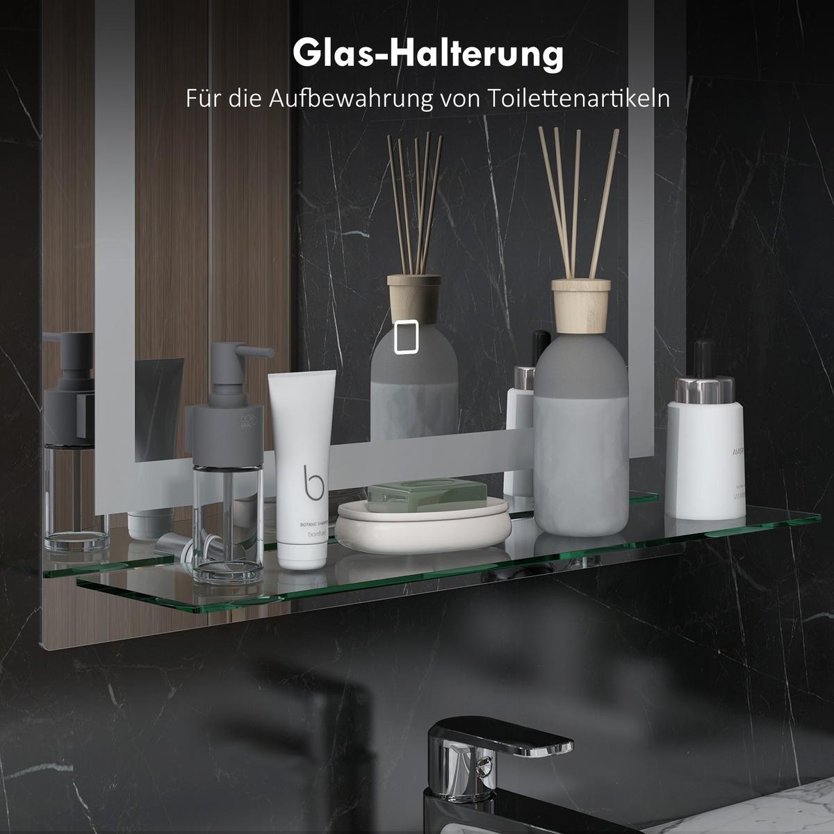 BADSPIEGEL Aluminium Hartglas Silber - Silberfarben, Metall (2.7/70/50cm) - Kleankin