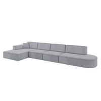 ECKSOFA Ottomane Links IREA-L3-v4 - 412x165x77 cm Grau - Titanfarben, Holzwerkstoff/Textil (412/165cm) - ALTDECOR