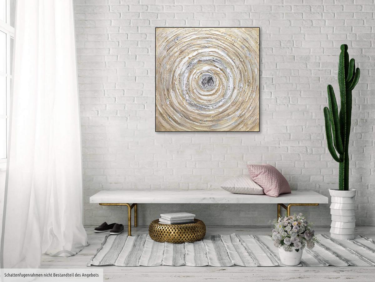 ACRYLBILD HANDGEMALT 80/80 cm - Beige, Holz/Textil (80/80cm) - KUNSTLOFT