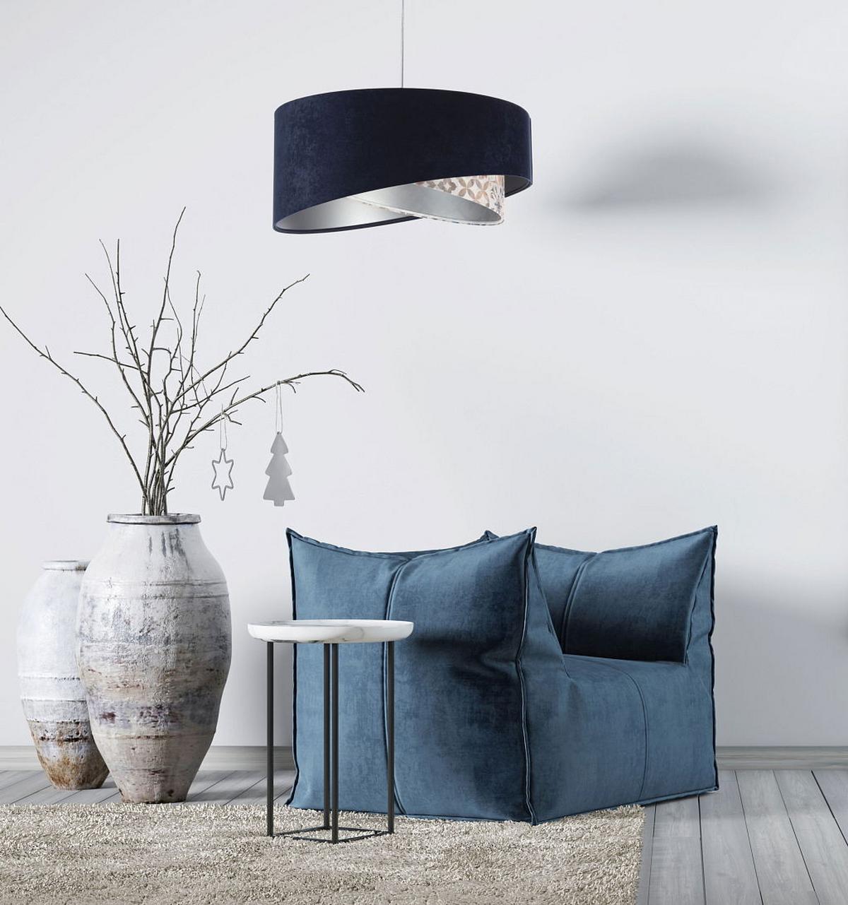 HÄNGELEUCHTE Blau 50/23 cm - Beige, Kunststoff (50/1.3/23cm) - ONZENO