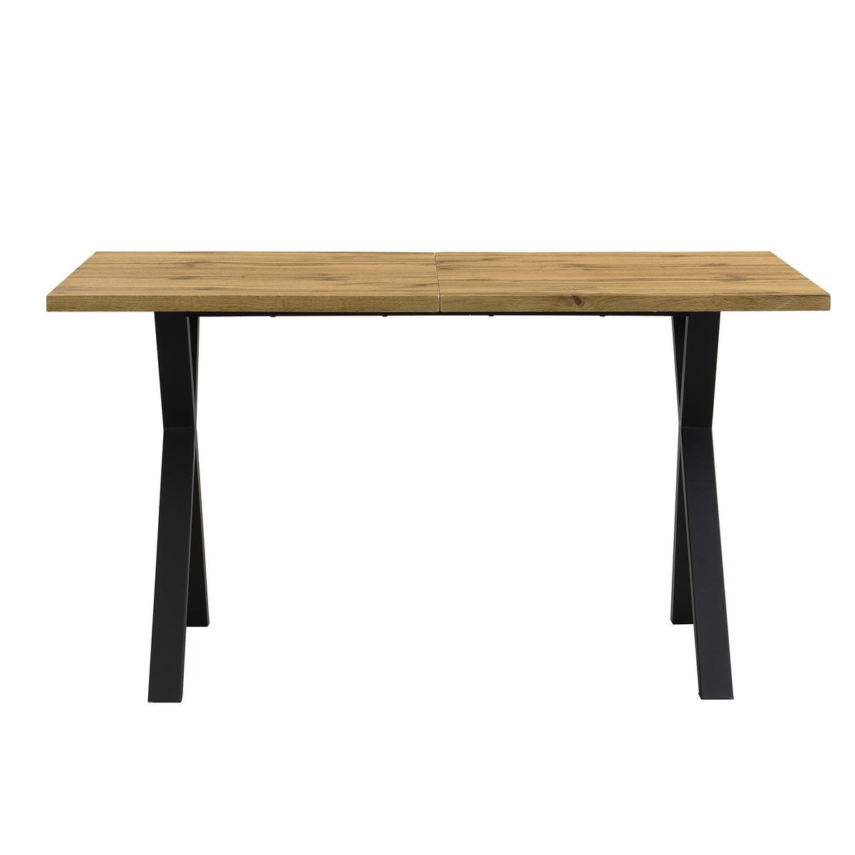 ESSTISCH 140 x 80 cm in Eiche-Optik & Schwarz - Grau, Holzwerkstoff (80/140/76cm) - Urban Meuble