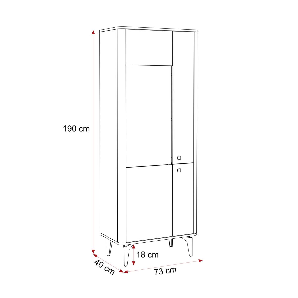 VITRINE BELLAGIO - Kaschmir, Holzwerkstoff (73/190/40cm) - Idohome