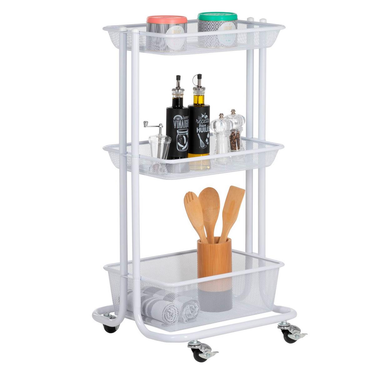 KÜCHENWAGEN VALIENTE weiß - Weiß, Metall (43/79/34cm) - IDIMEX