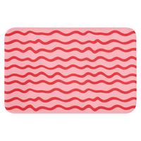 BADEMATTE Verspielt - Muster - Rot 60x40 cm - Rosa, Textil (60/40cm) - OnlyWow