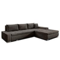 ECKSOFA L Form Tunceli Braun 297/210/85 cm – modernes Sofa fürs Wohnzimmer - Silberfarben/Braun, Textil/Metall (297/210cm) - AX Living