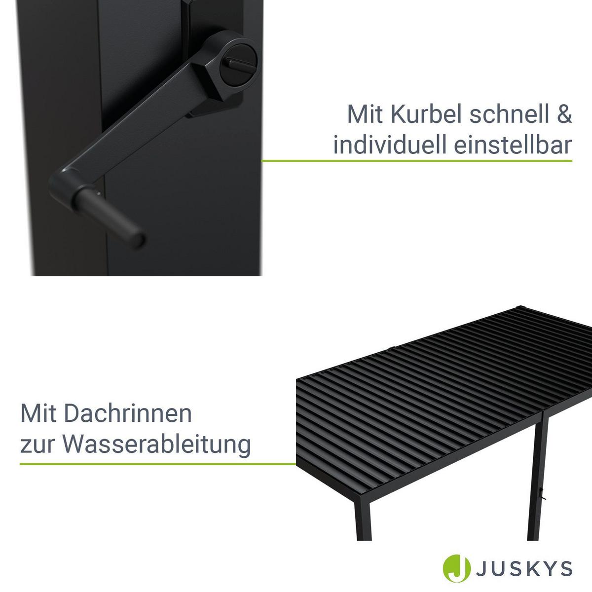 PERGOLA/ LAMELLENDACH Tahiti 3x5,9 m anthrazit - Anthrazit, Metall (590/240/300cm) - Juskys