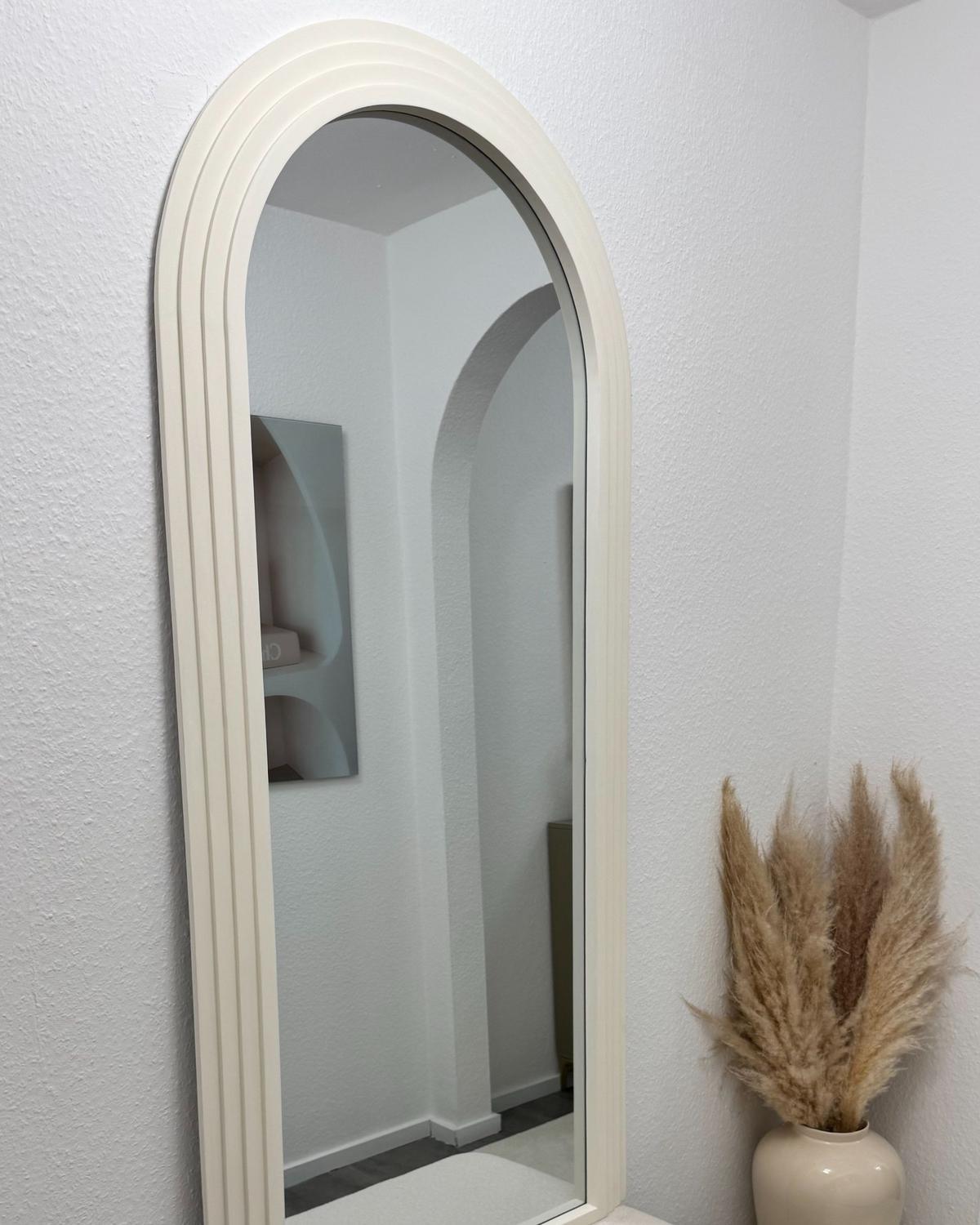 WANDSPIEGEL 80/170 cm Holz Cremeweiß Dijon - Creme, Holz (80/170/3cm) - Beliani
