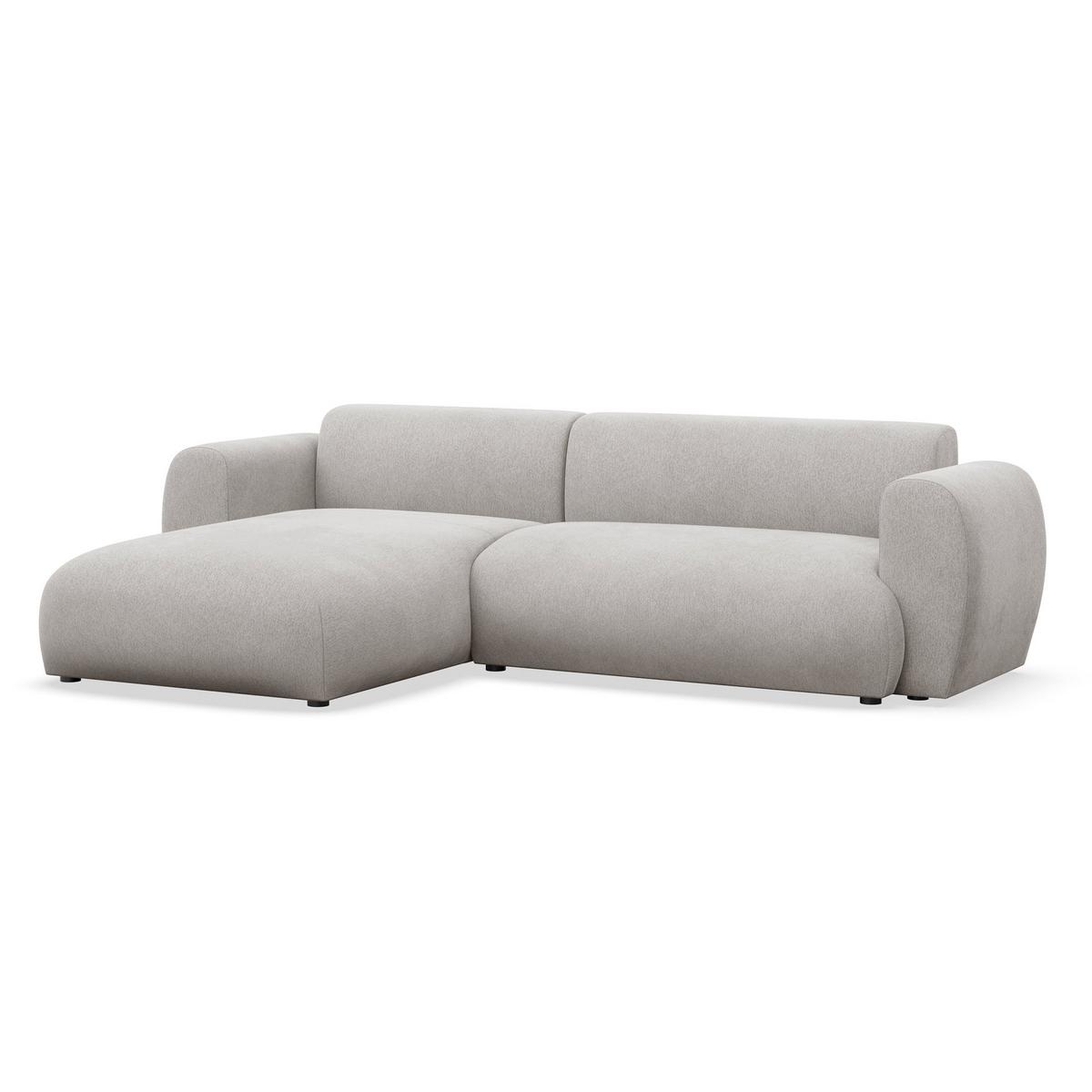 ECKSOFA Emia Hellgrau links - Hellgrau/Schwarz, Kunststoff/Textil (262/156cm) - Selsey