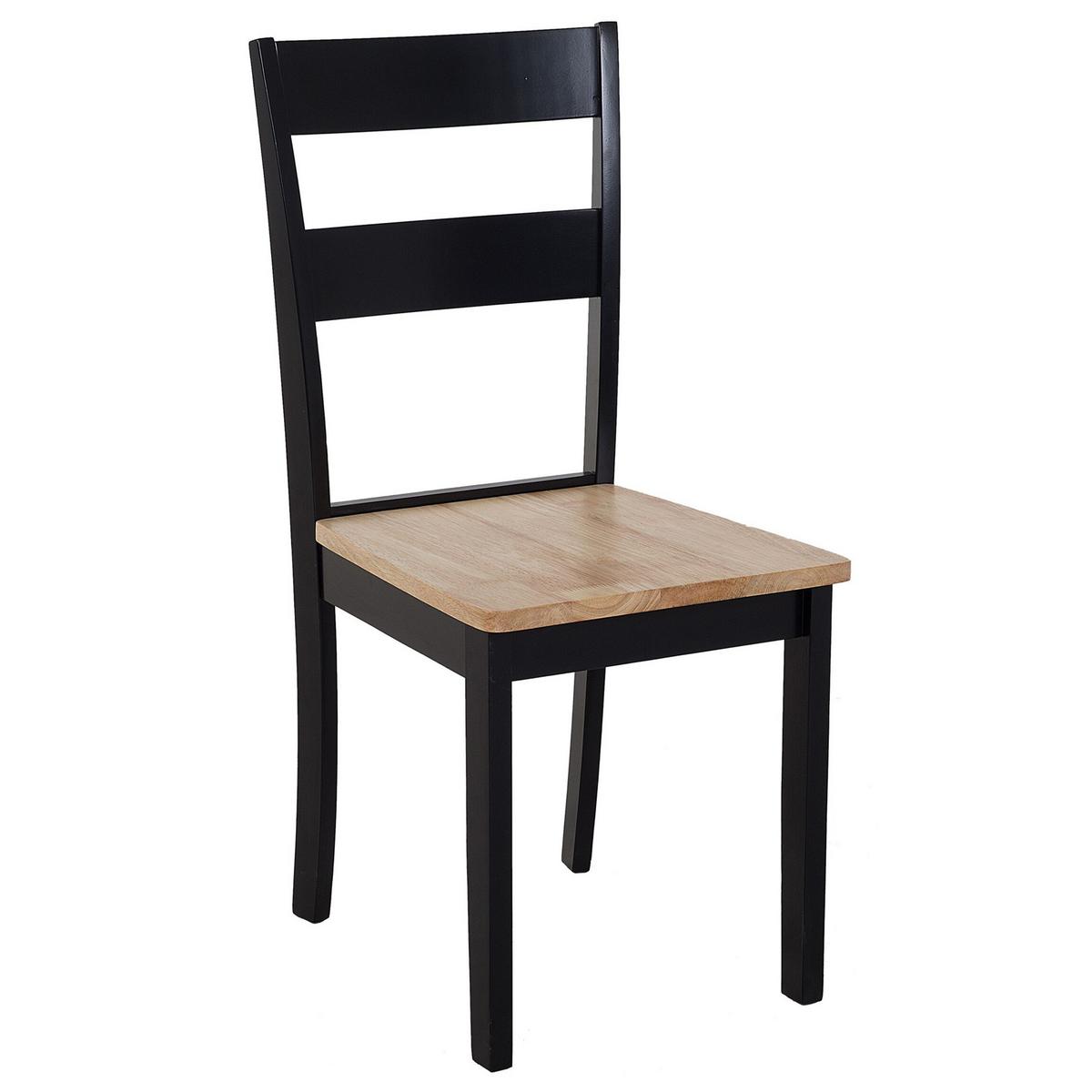 ESSGRUPPE Holz Schwarz, Hellbraun 6-Sitzer 150/90 cm Georgia - Schwarz, Holz (150/75/90cm) - Beliani