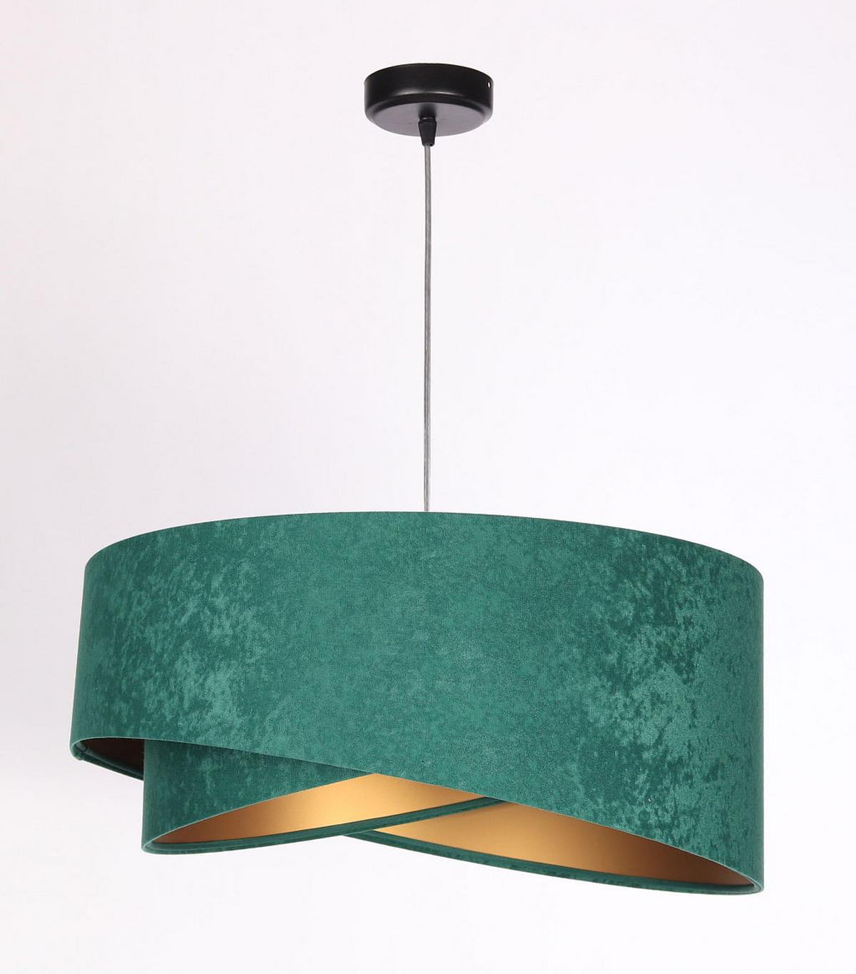 HÄNGELEUCHTE Grün 50/23 cm - Goldfarben, Kunststoff (50/1.3/23cm) - ONZENO