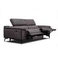 RELAXSOFA MATERA 3-Sitzer mit 2 Relaxfunktionen, graphitfarben - Graphitfarben/Schwarz, Holzwerkstoff/Textil (212/82/103cm) - Wozimo