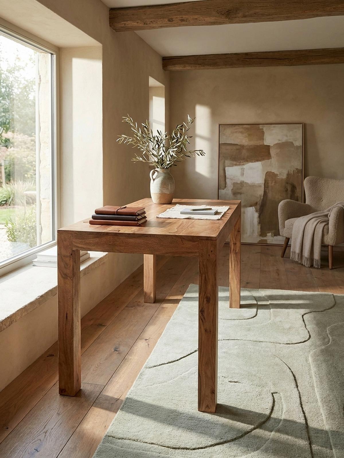 ESSTISCH Massivholz Rechteckig Zeitlos MUMBAI, Akazie 120x60x76 cm - Akaziefarben, Holz (60/120/76cm) - KADIMA DESIGN