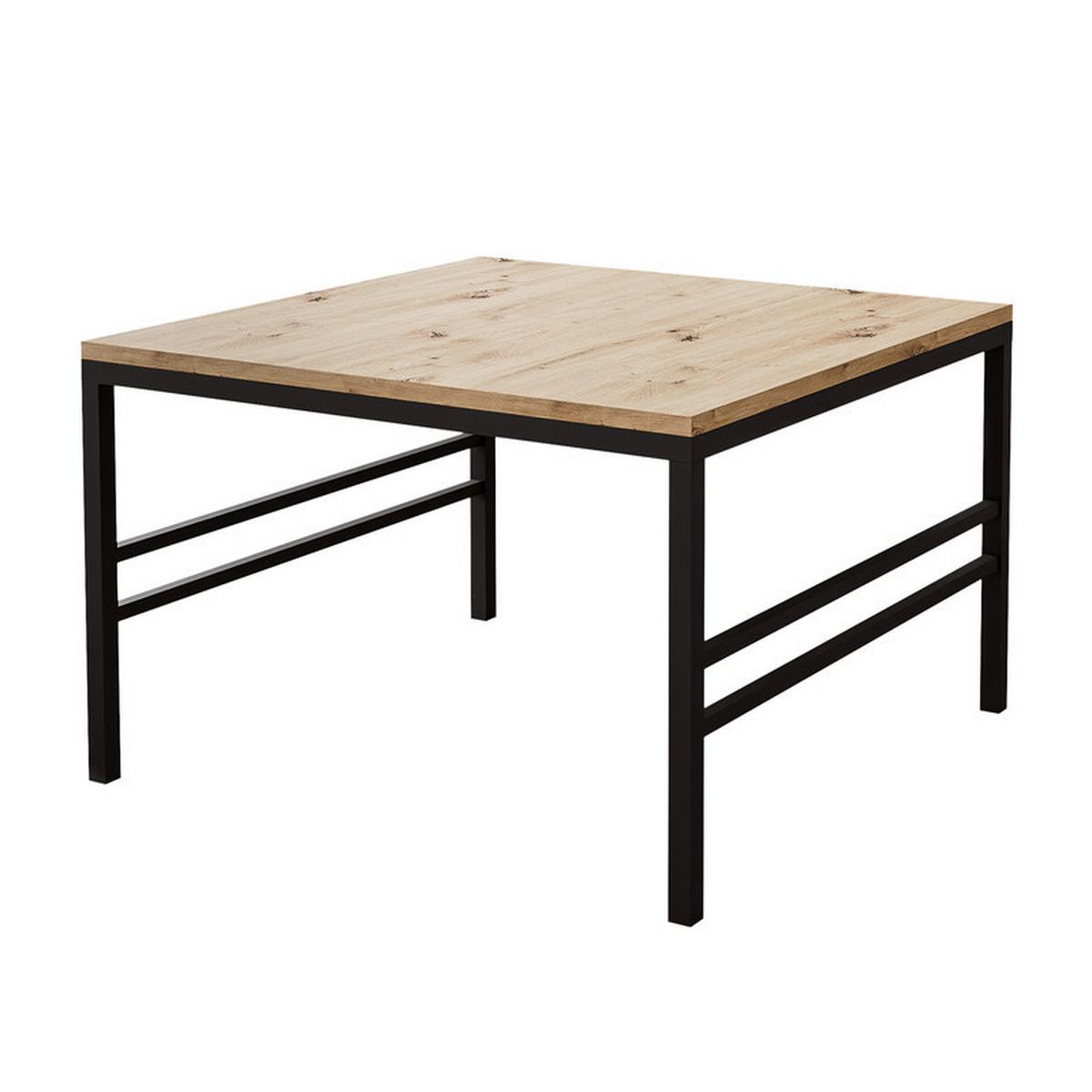 COUCHTISCH FORMA 60/60 cm Quadrat, Schwarz / Artisan-Eiche - Schwarz/Eiche Artisan, Metall (60/60/40cm) - Idohome