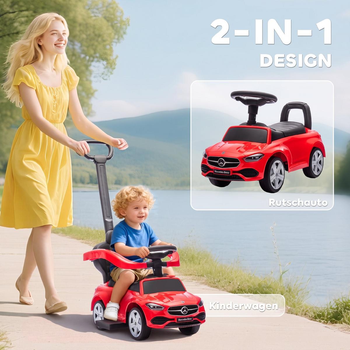 KINDER-RUTSCHAUTO Kunststoff Stahl Rot - Rot, Kunststoff (91/40/83cm) - AIYAPLAY