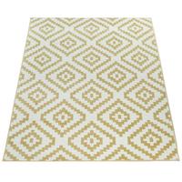 KURZFLORTEPPICH, mit Rautenmuster, aus Polypropylen, Gelb, 200 x 280 cm - Gelb, Textil (280/200cm) - KADIMA DESIGN