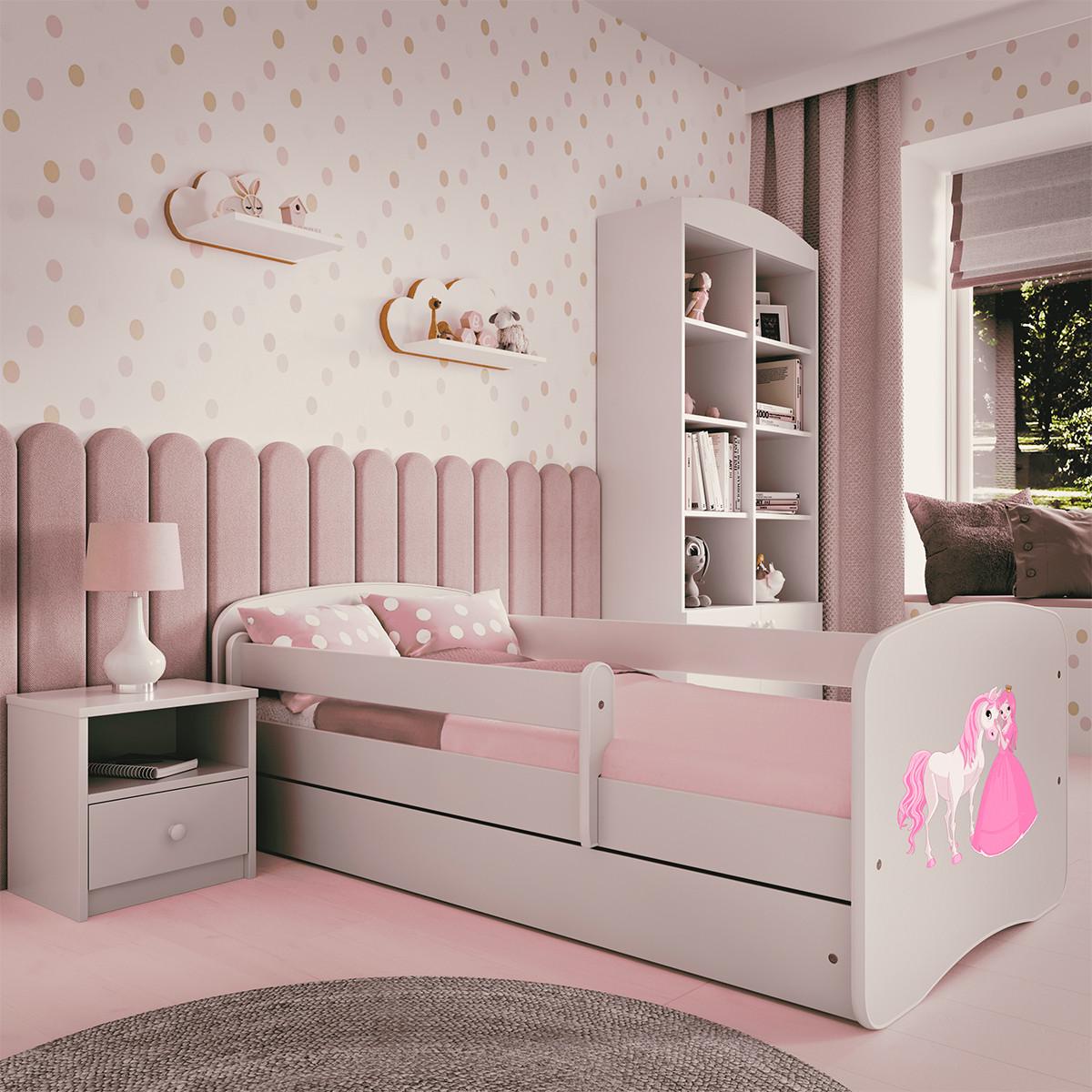 BETT Weiß - Pink/Weiß, Holzwerkstoff (80/180cm) - Petits-meubles