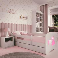 BETT Weiß - Pink/Weiß, Holzwerkstoff (80/180cm) - Petits-meubles