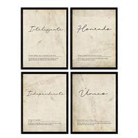 POSTER Set mit 4 Definitionen von meinen Freundc A4 Rahmenlos - Klar, Papier (29.7/3cm) - Nacnic
