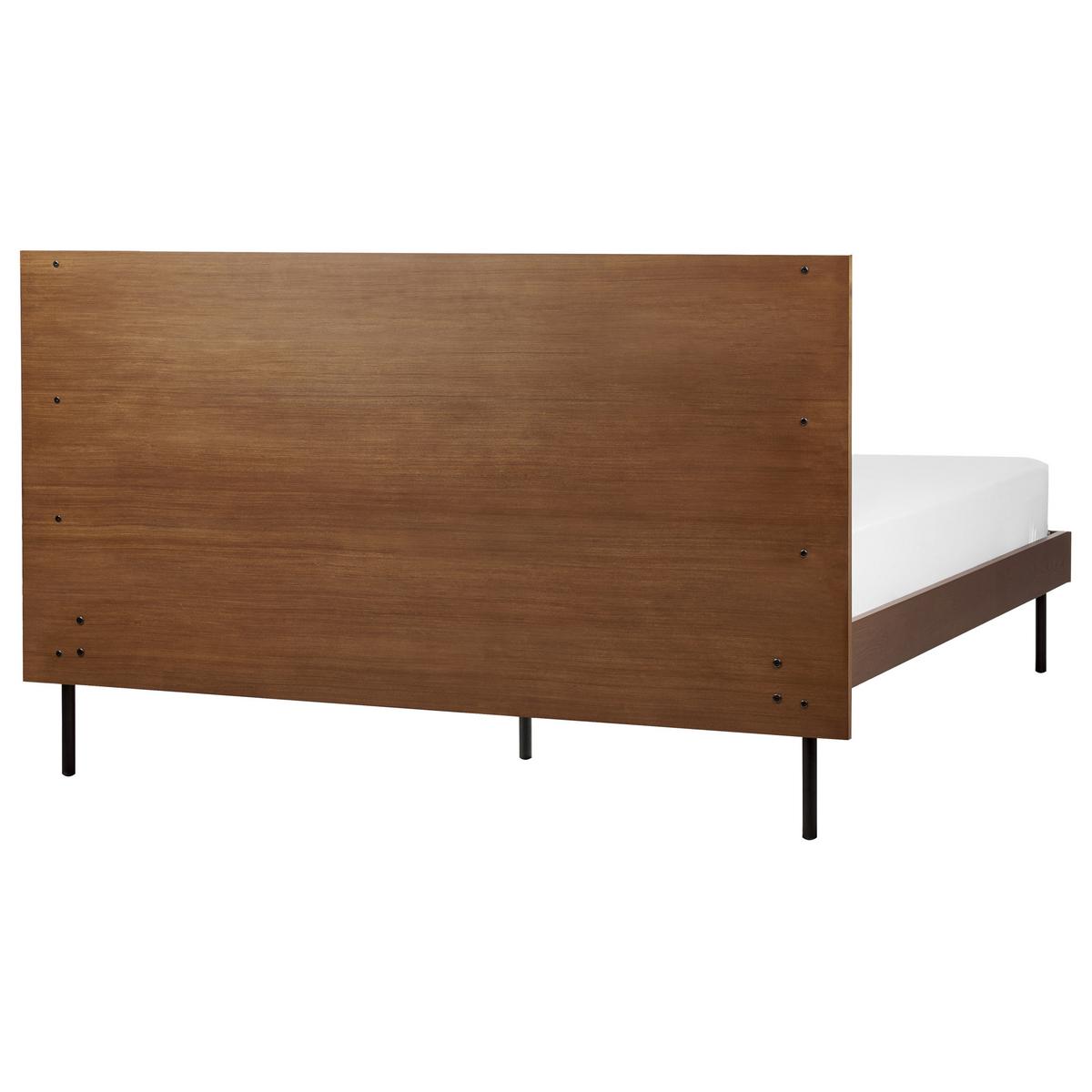 BETT mit Lattenrost 140x200 cm Dunkler Holzfarbton Libermont - Dunkelbraun, Holzwerkstoff (140/200cm) - Beliani
