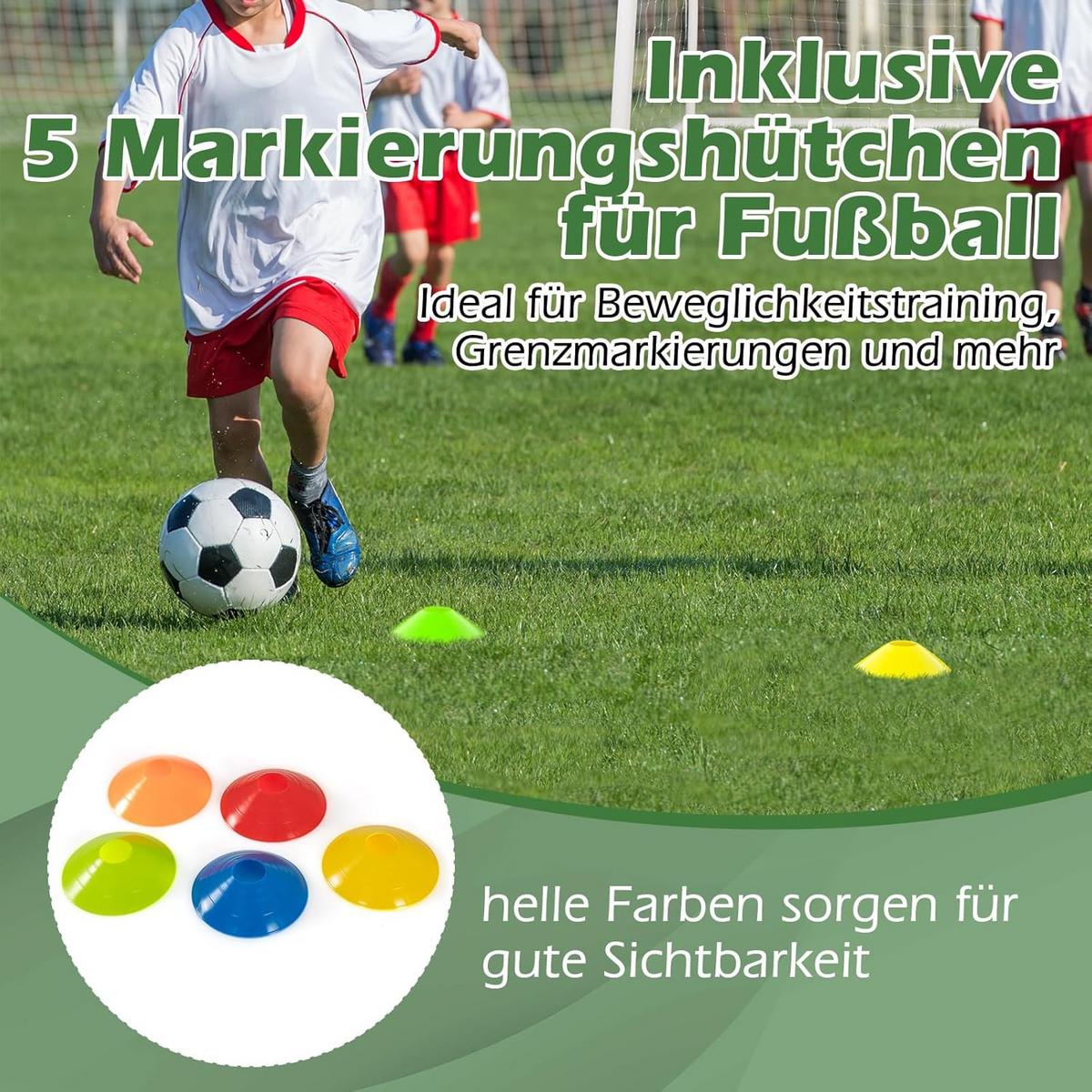 FUBBALLTOR Weiß - Weiß, Kunststoff (245/182/90cm) - COSTWAY