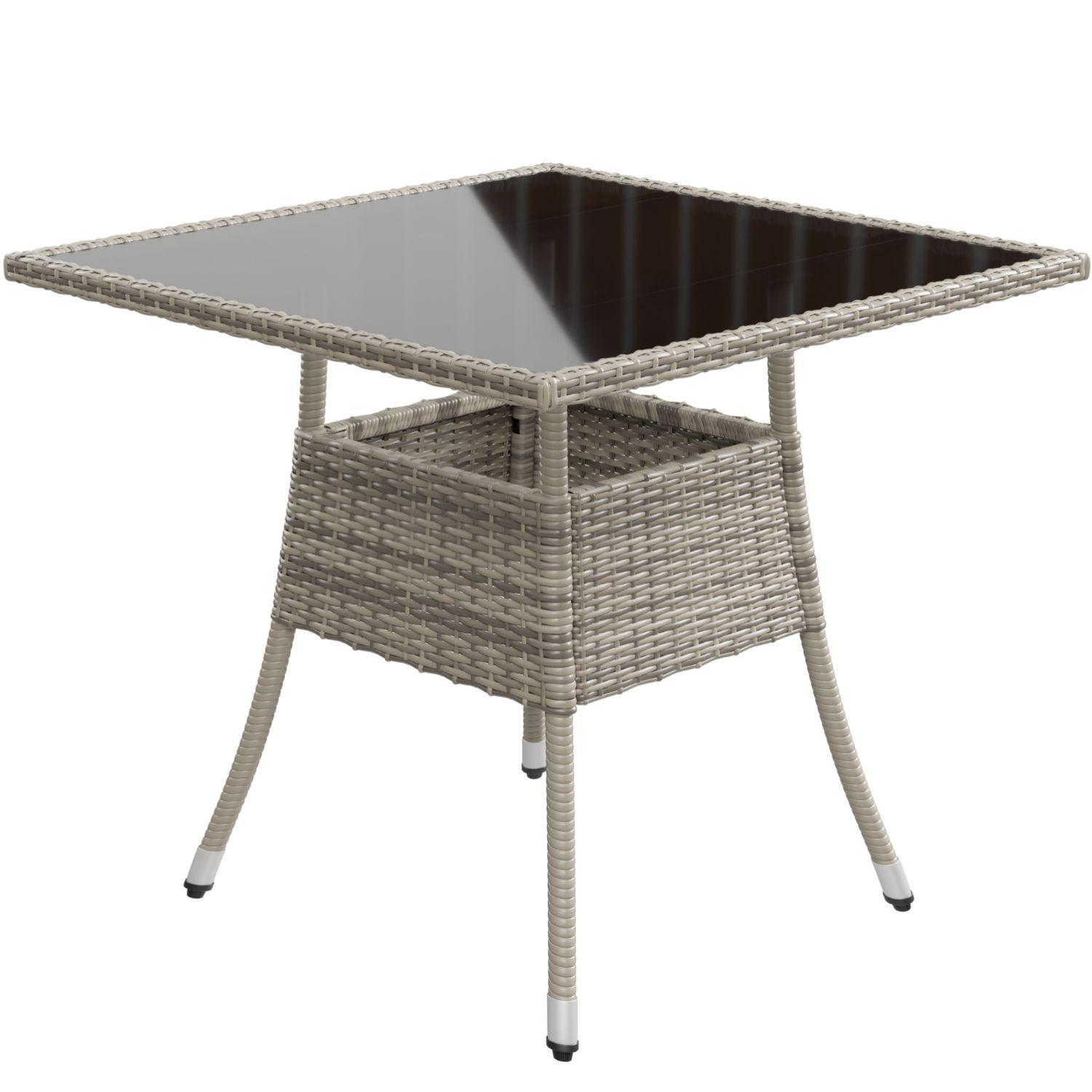 GARTENTISCH Yoro grau 80x80 cm - Grau, Kunststoff (80/80/73cm) - Juskys