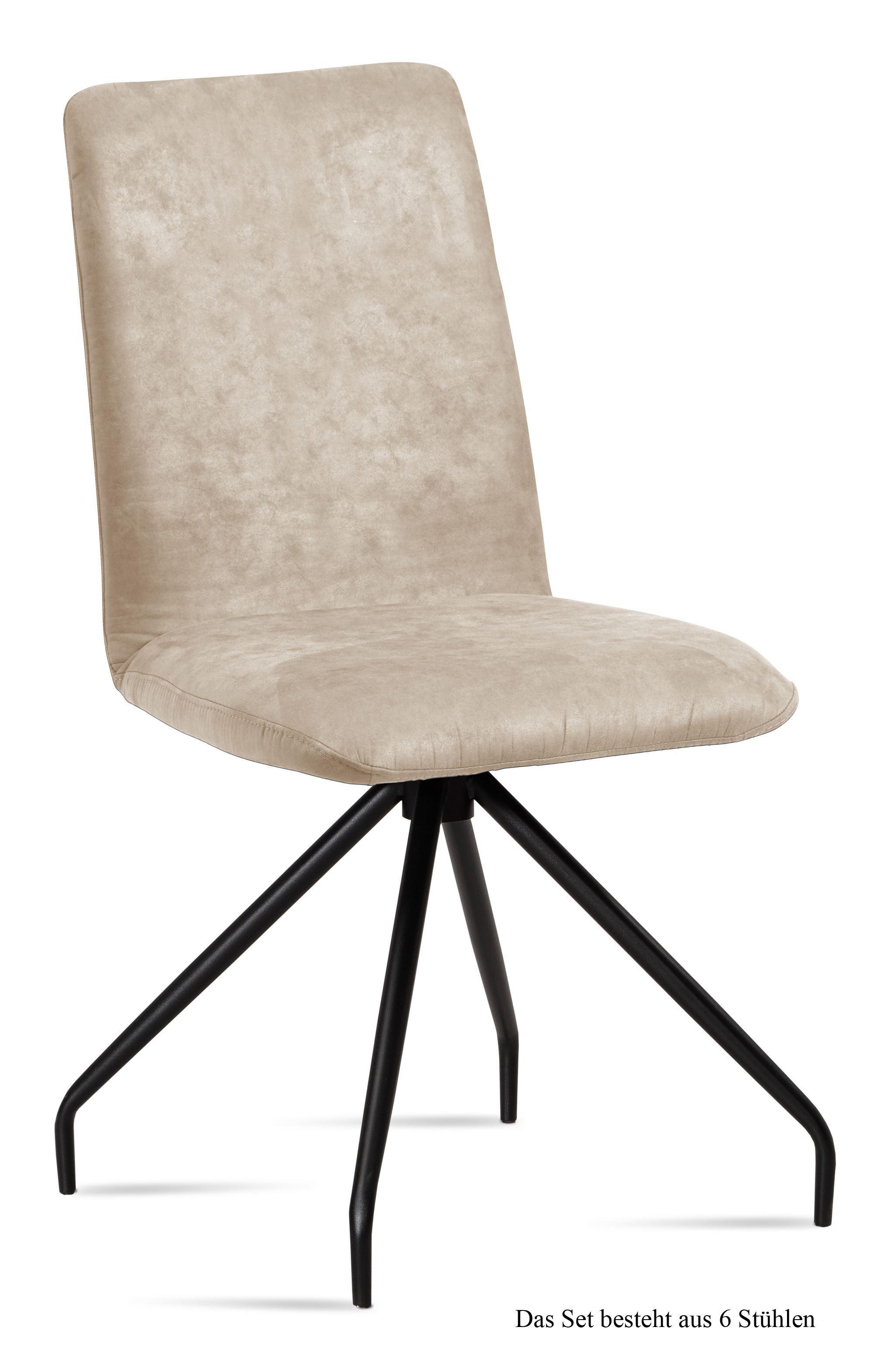 ESSZIMMERSTUHL (6er-Set) Desiri 47x92x60 Schwarz/Natur - Schwarz/Naturfarben, Kunststoff (60/92/47cm) - 58aufmkessel
