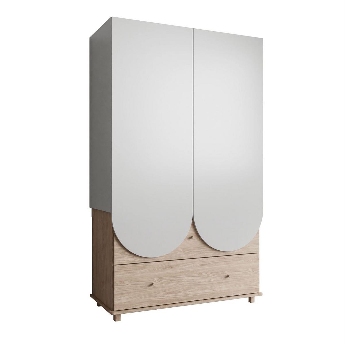 ZWEIFLÜGELIGER Kinderschrank BLOOM mit zwei Schubladen 2D2S - Kaschmir, Holzwerkstoff (119/199/49cm) - Lookway